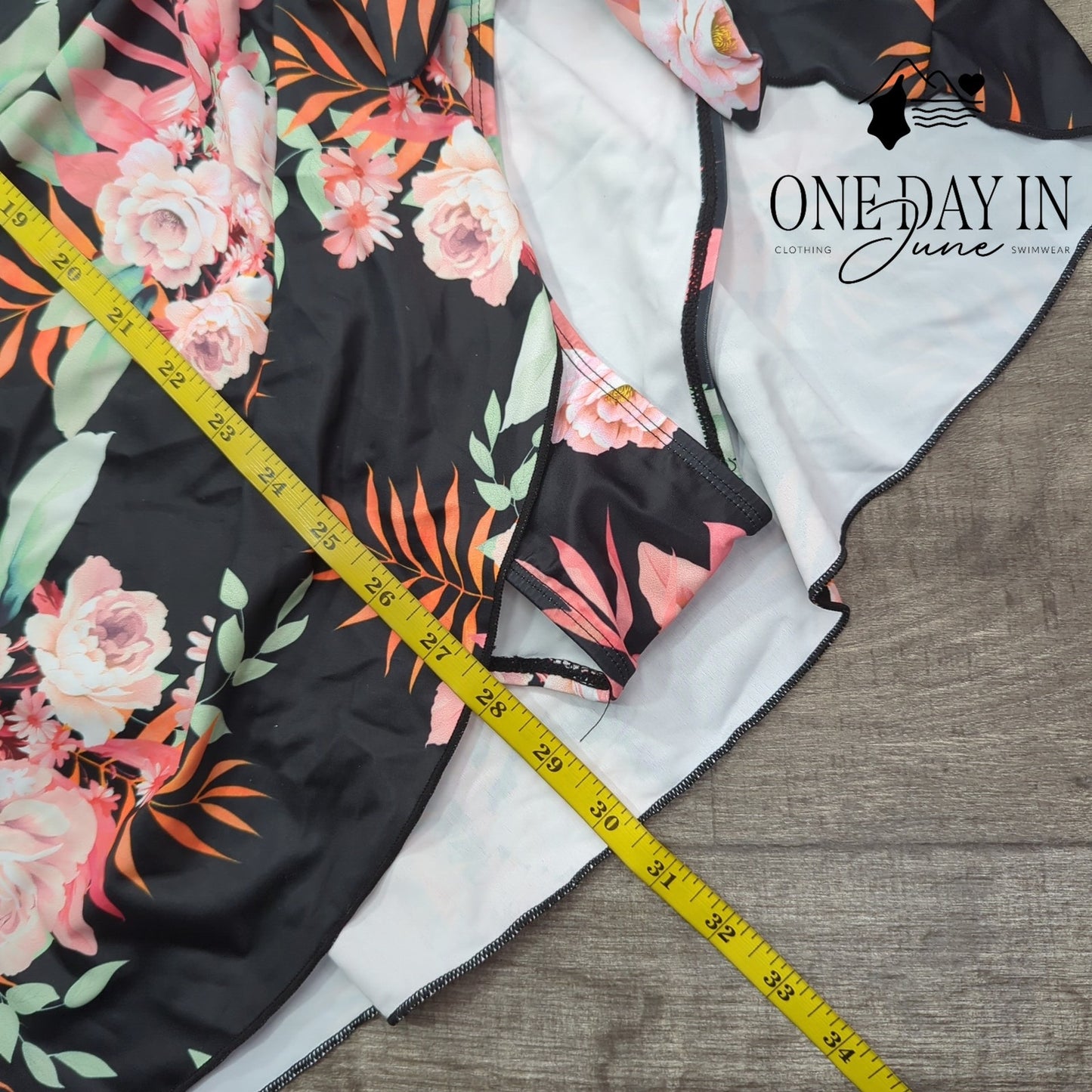 Eomenie Floral Swimdress One Piece Swimsuit Size XL