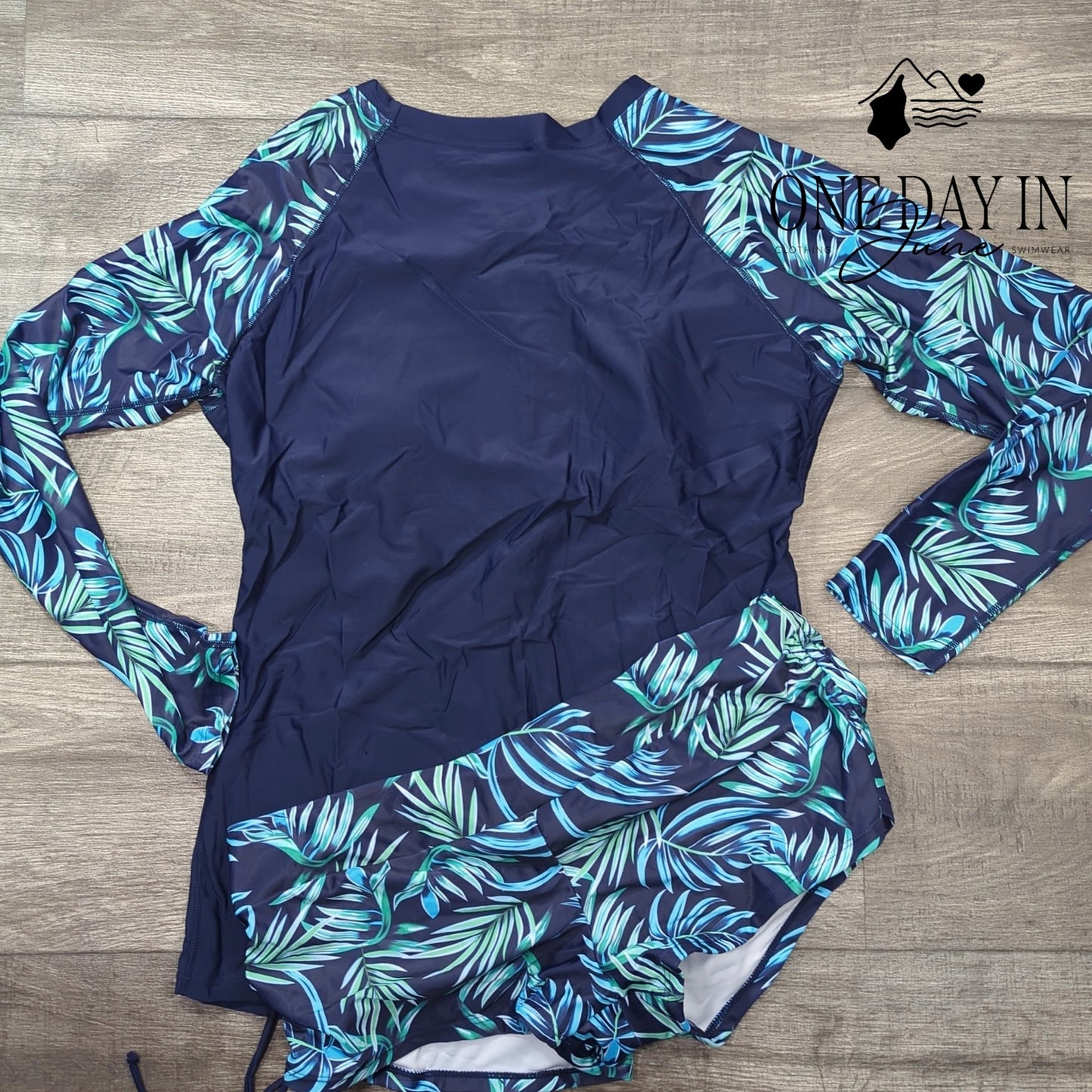 Lopie Long Sleeve Rashguard Boyshort Bikini Swimsuit Size XXL