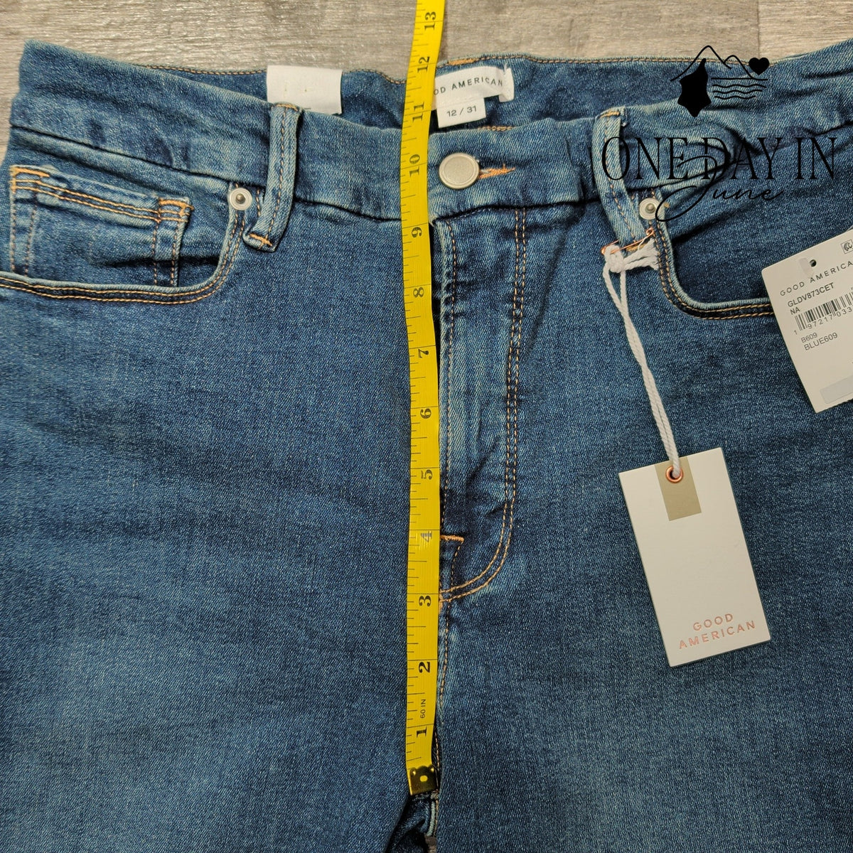 Good American Good Legs Skinny Jeans Blue Mid Rise NWT Size 12