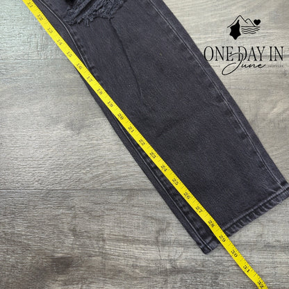 Rolla's Erin Dusters High Rise Slim Distressed Jeans Black NWT Size 2 (26)