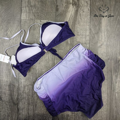 Dohaooe Sexy Halter High Waist Bikini Swimsuit Size XL