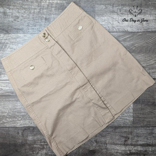 Talbots Petite Button Front Skirt Size 8P