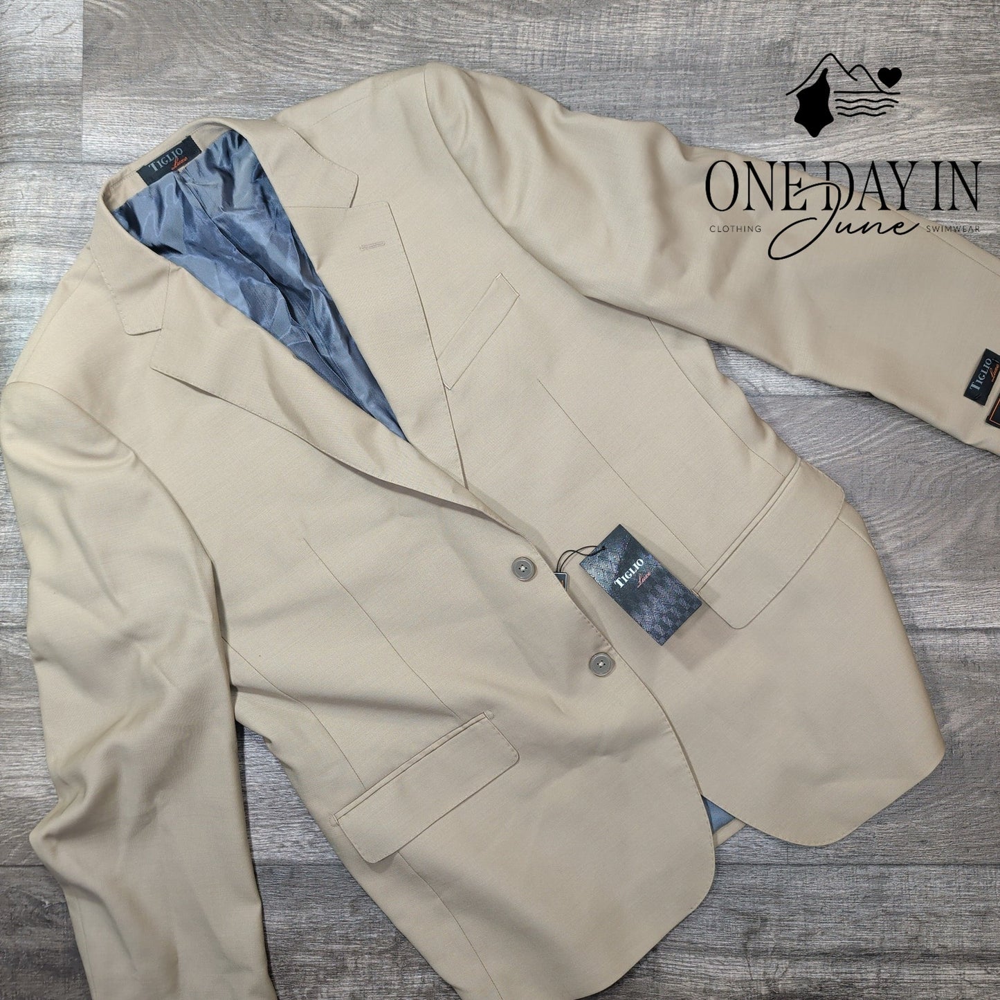 Tiglio Luxe Novello Suit Jacket Tan Pure Wool Modern Fit Blazer NWT Size 42R