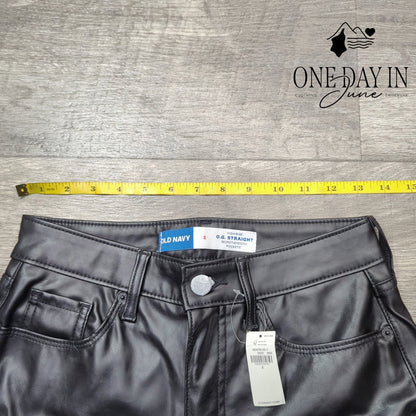Old Navy High Rise OG Straight Faux Leather Pants Size 2