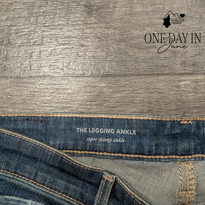 AG Adriano Goldschmied The Legging Ankle Jeans Distressed Blue NWT Size 4 (27)