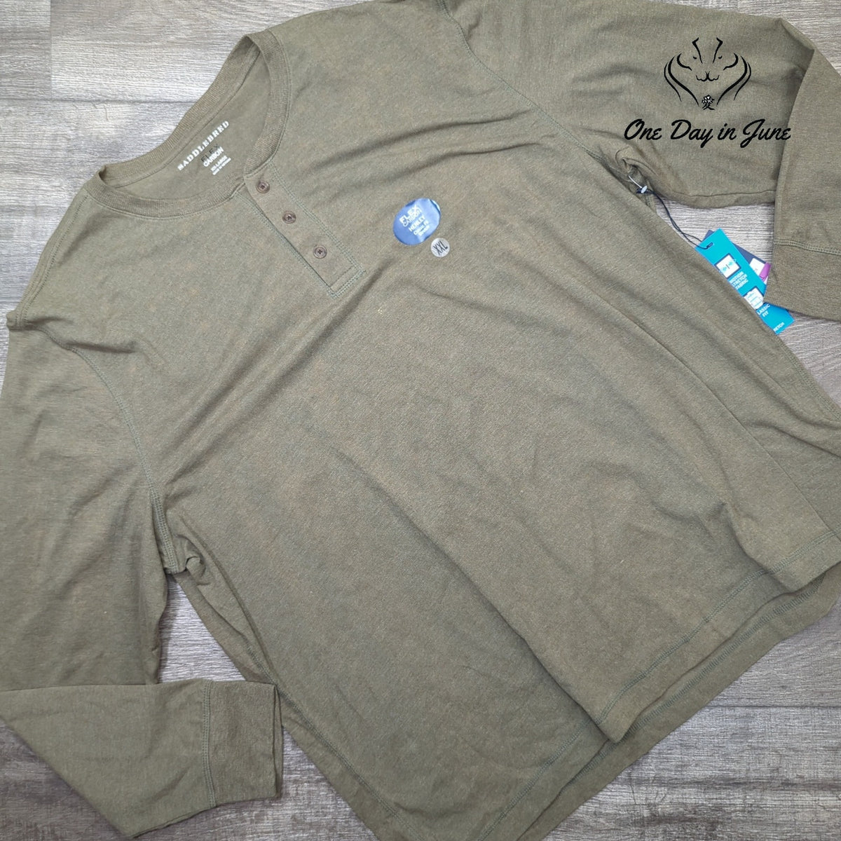 Saddlebred Henley Shirt Olive Green Long Sleeve Stretch NWT Size XXL