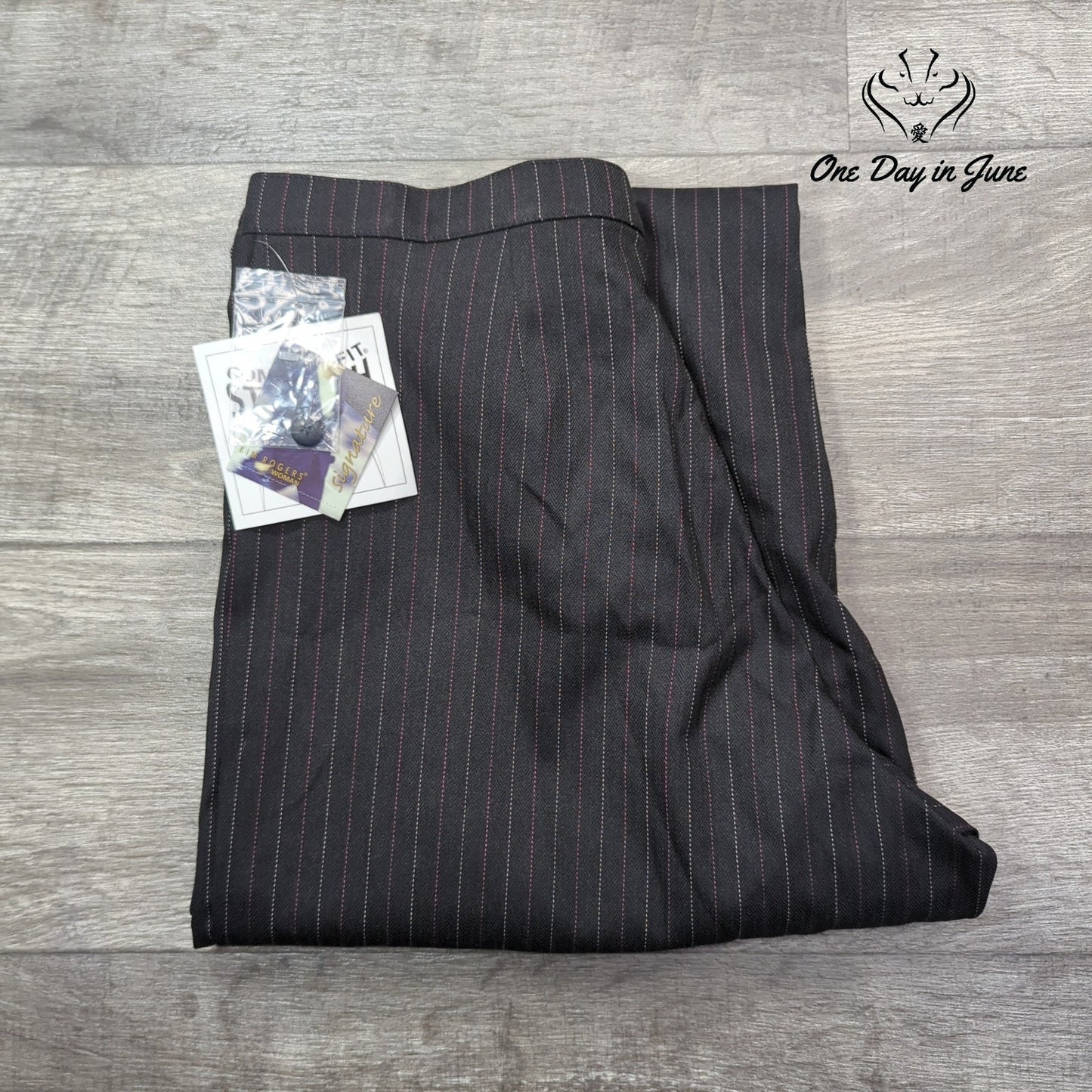 Kim Rogers Plus Size Signature Pin Striped Pants Size 16W