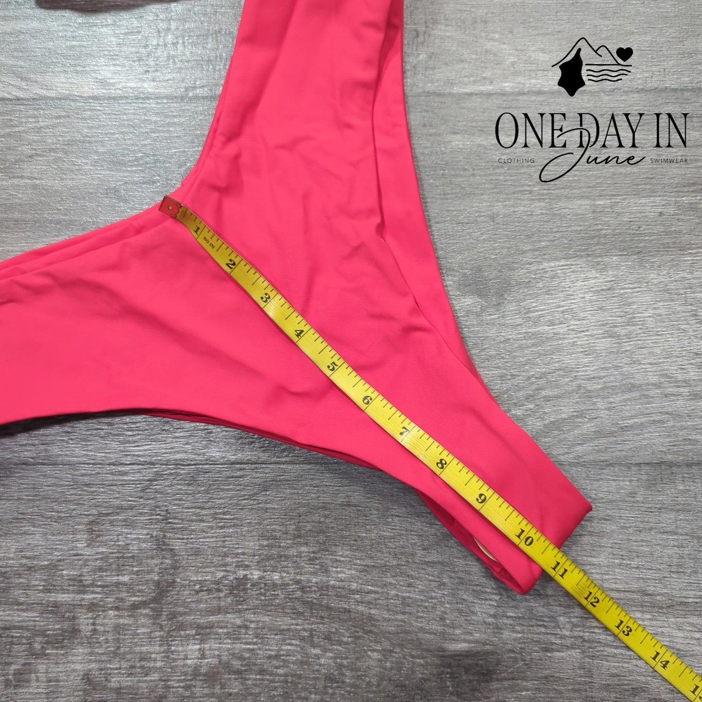 Aleumdr High Cut Knot Front Cheeky Bikini Swimsuit Size L