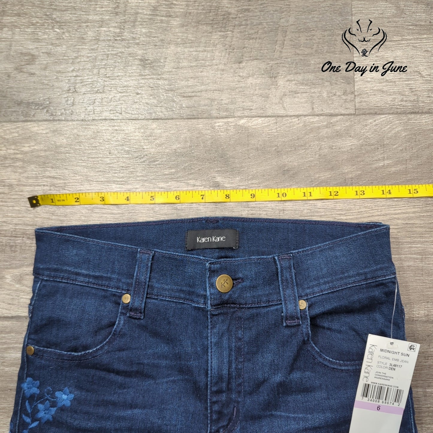 Karen Kane Embroidered Ankle Jeans Size 6