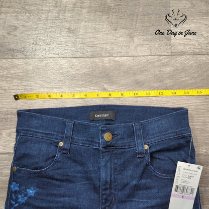 Karen Kane Embroidered Ankle Jeans Size 6