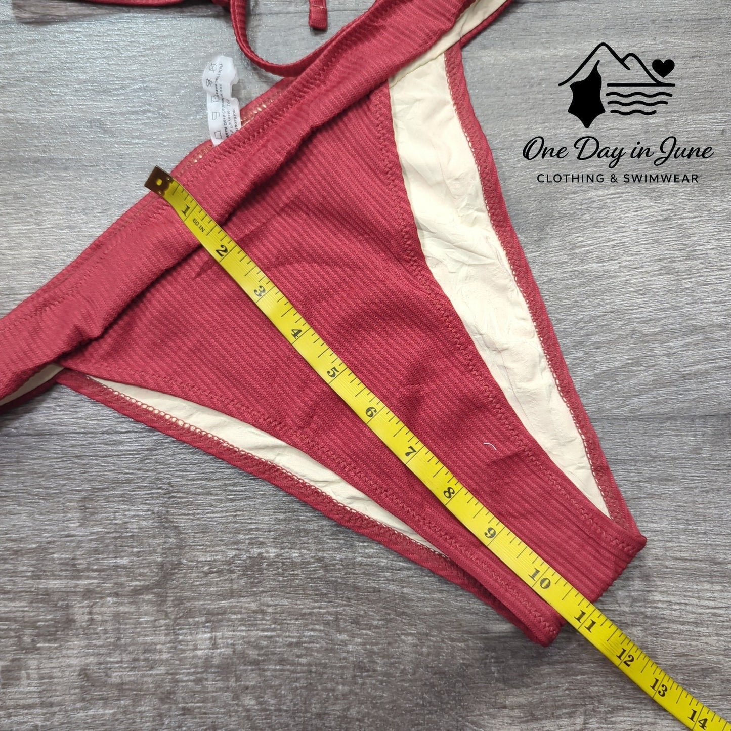 Zaful High Cut Ribbed Strappy Back Bikini Swimsuit Size 6
