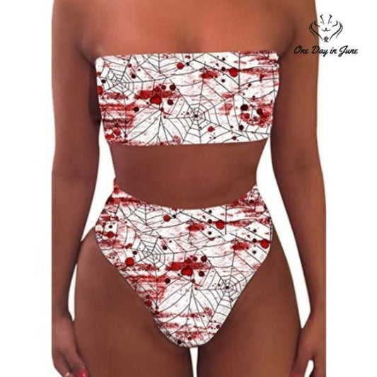 Pink Queen Removable Strap High Waist Bikini Swimsuit Size M