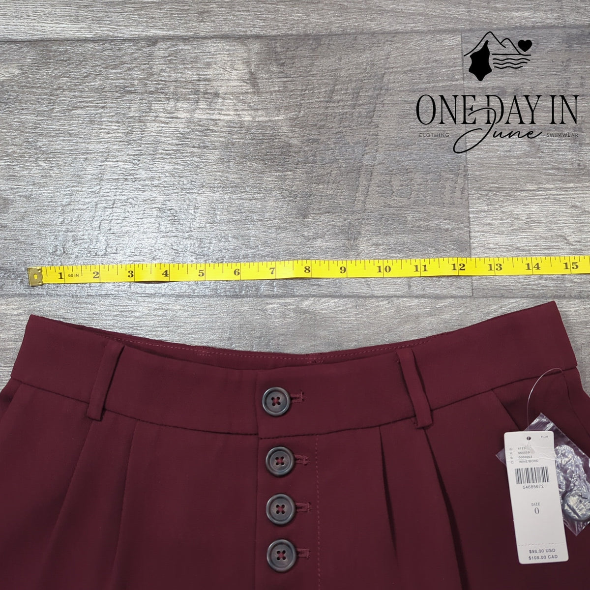 Anthropologie Sasha High Rise Pleated Ankle Pants Burgundy Button Fly NWT Size 0