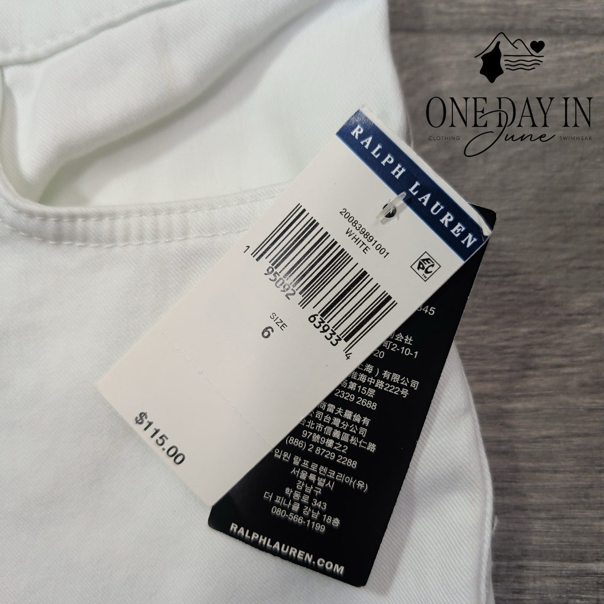 Ralph Lauren Curvy Mid Rise Skinny Jeans White NWT Size 6