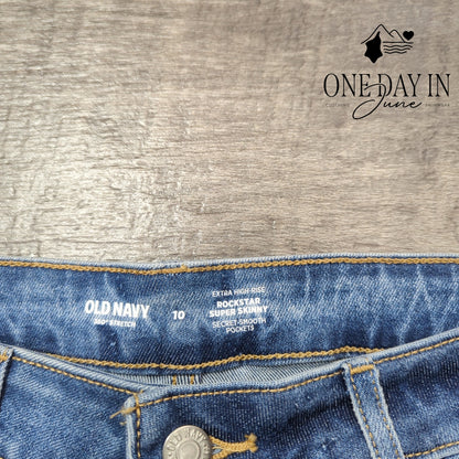 Old Navy Extra High Rise Rockstar Super Skinny Jeans Size 10