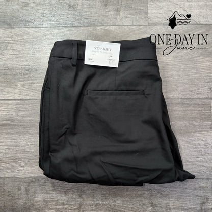 CJ Banks Plus Size Straight Mid Rise Dress Pants Black NWT Size 18W