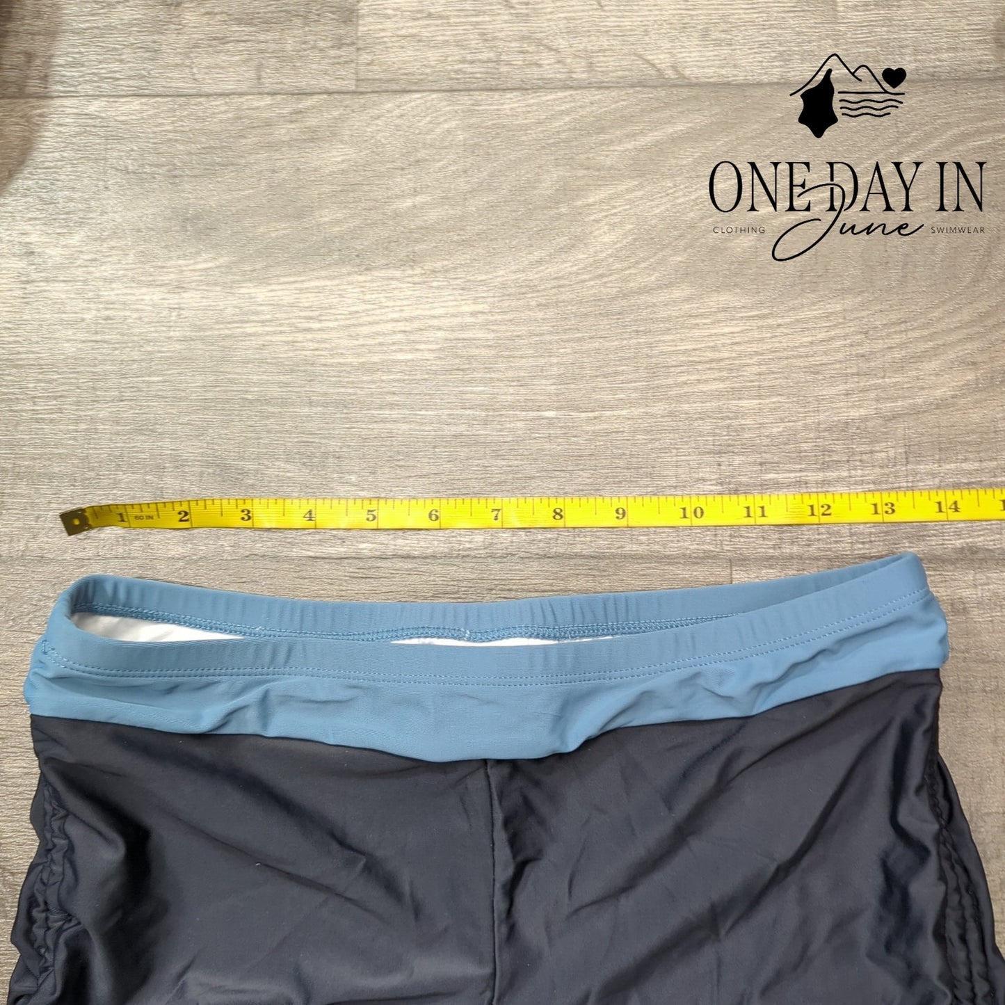 Yonique Blouson Drawstring Boy Short Tankini Swimsuit Size L