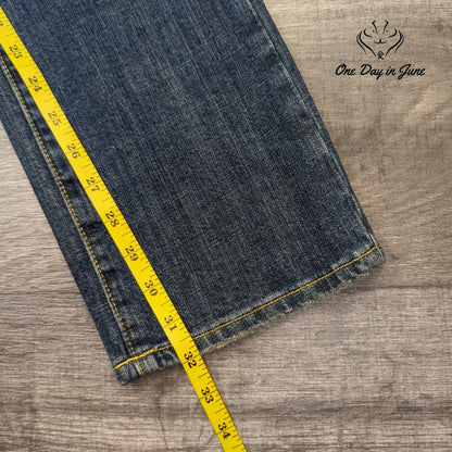 Vertigo Paris Jeans Straight Leg Rhinestone Embellished Denim Size 4
