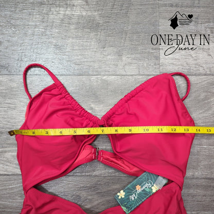 Blooming Jelly Cut Out One Piece Swimsuit Size M