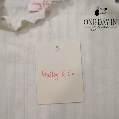 Hailey & Co Ribbed Lettuce Edge Long Sleeve Top Size 1X