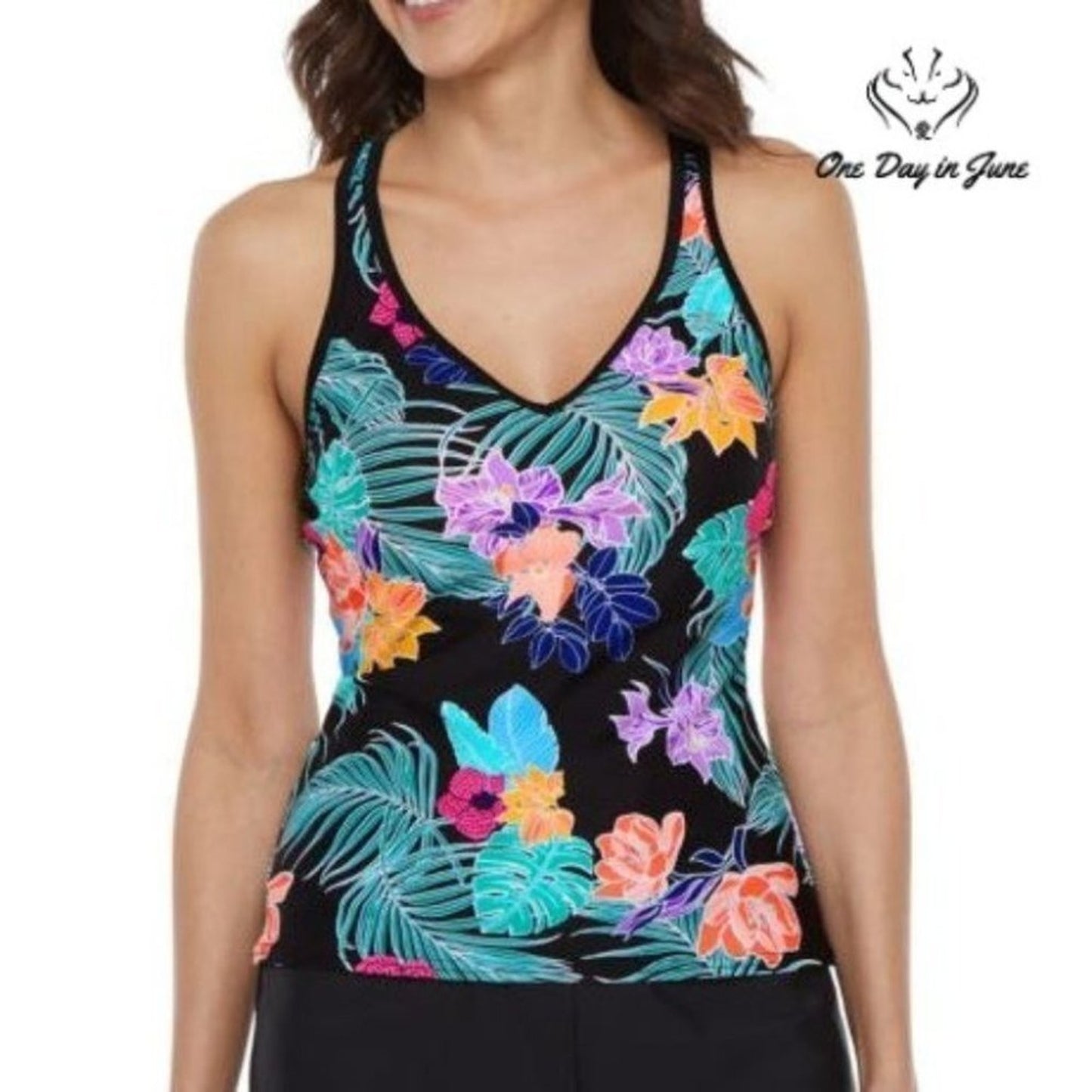 ZeroXPosure Floral Tankini Top Size S