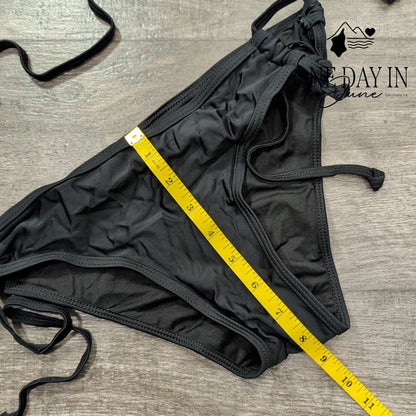 Charmleaks Tie Side Halter Ruched Bottom Bikini Swimsuit Size S