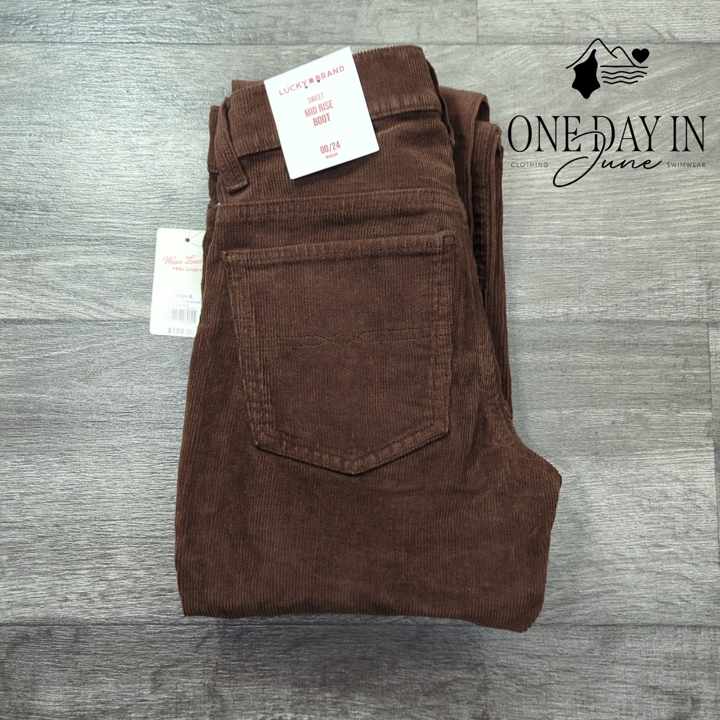 Lucky Brand Sweet Mid Rise Boot Corduroy Pants Size 00