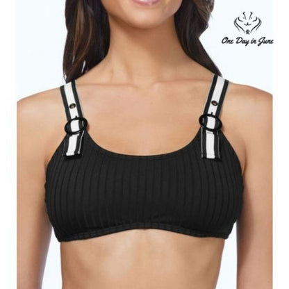 Ambrielle Ribbed Bralette Bikini Top Size XXL