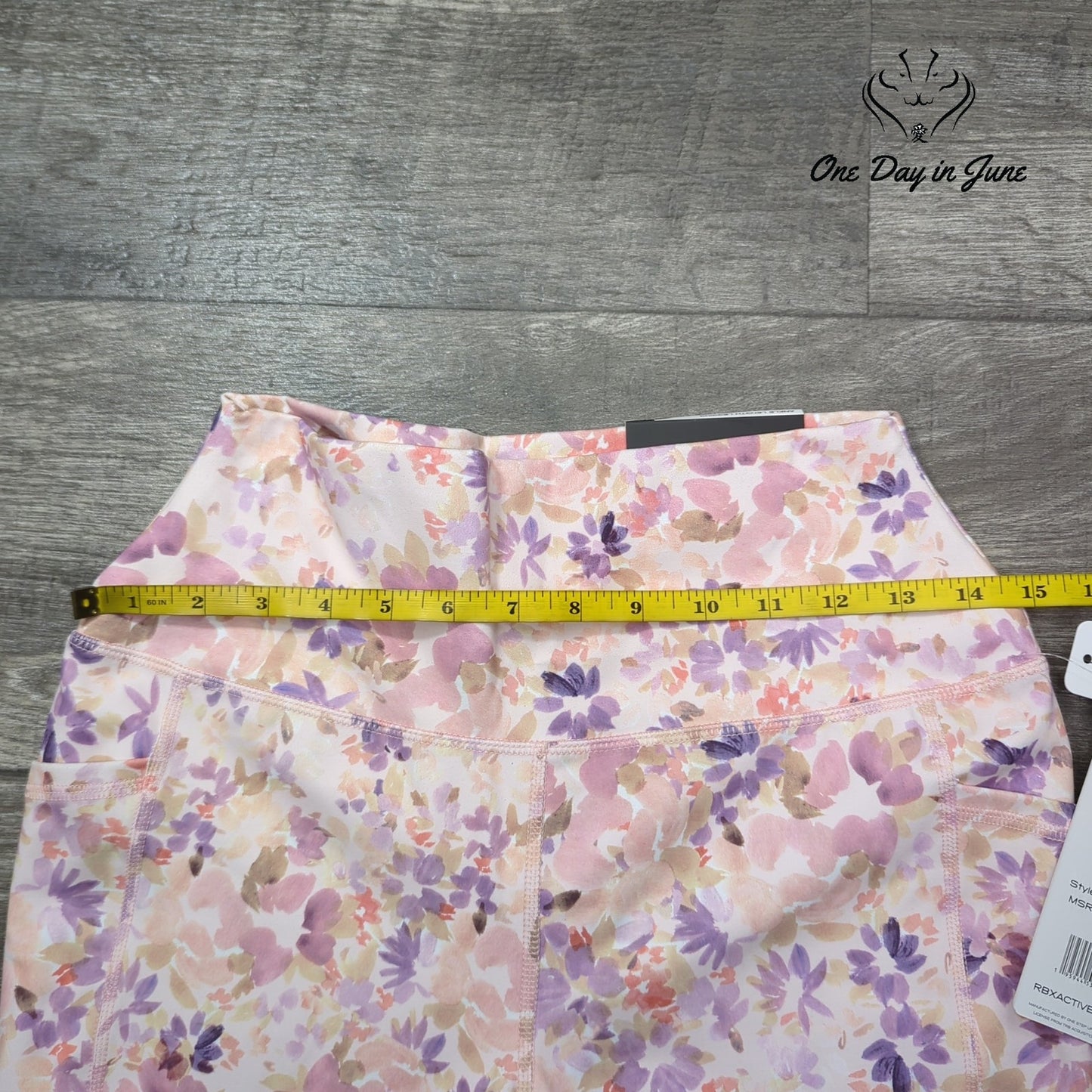 RBX Performance Delicate Ditsy Ankle Length High Waisted Yoga Pants Size M