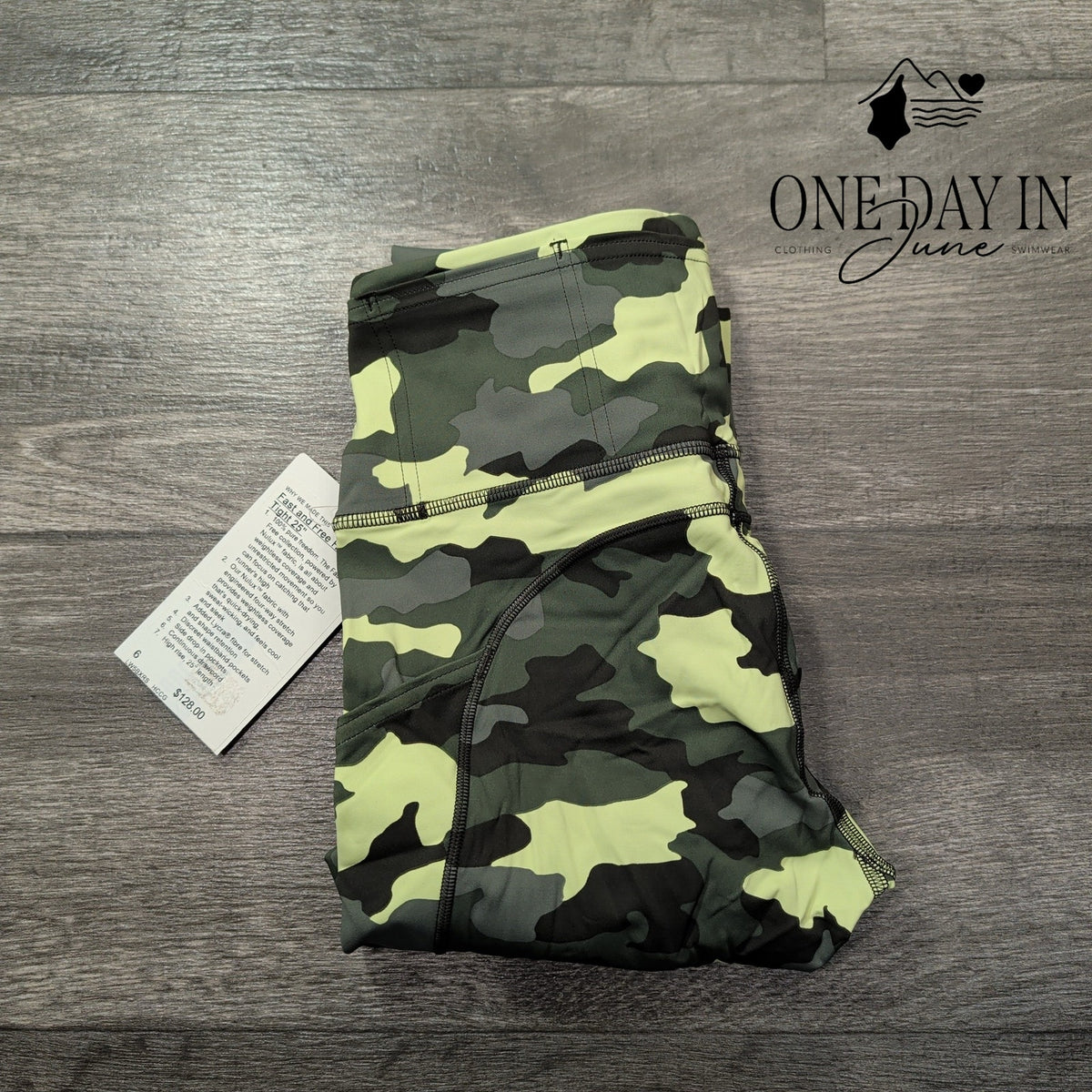 Lululemon Fast and Free HR Tight 25 Leggings Camo Green NWT $128 Size 6