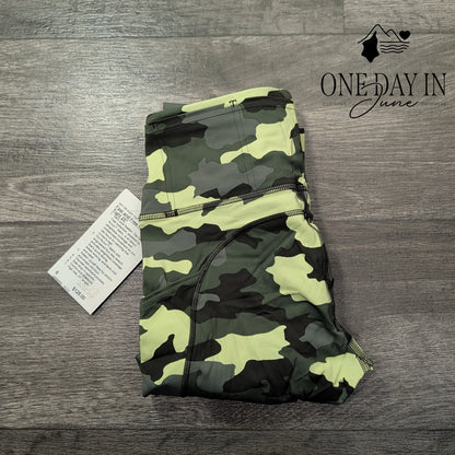 Lululemon Fast and Free HR Tight 25 Leggings Camo Green NWT $128 Size 6