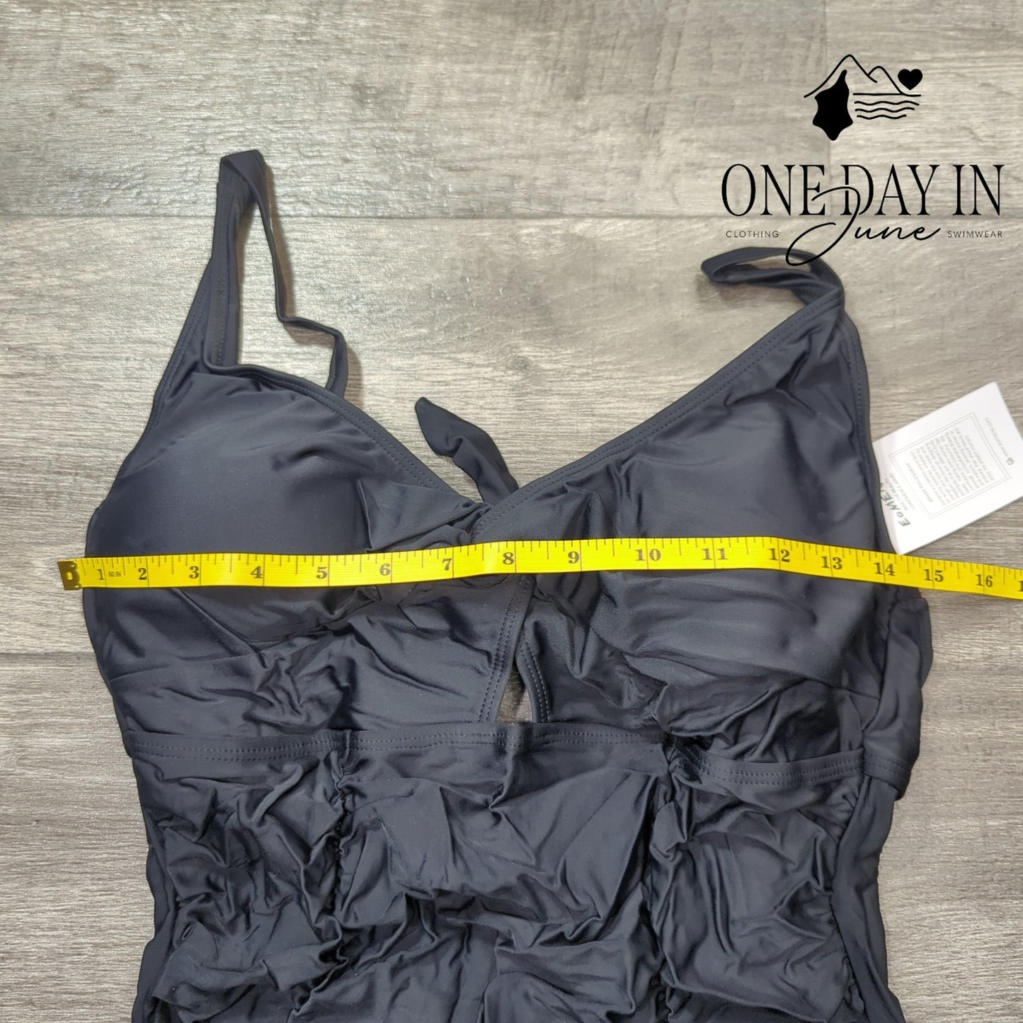 Eomenie Tie Back Keyhole One Piece Swimsuit Size L