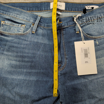 Frame Le Garcon Jeans Azur Mid Rise Straight Distressed NWT $220 Size 12 (31)