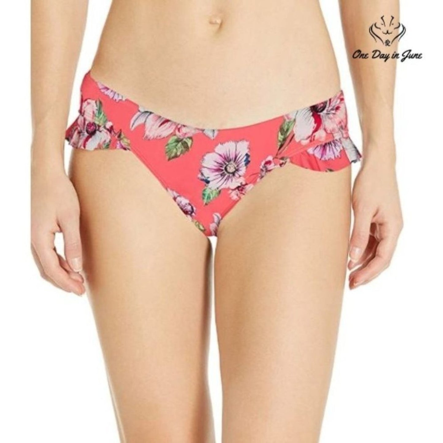 Vicious Young Babes Ruffled Full Coverage Bikini Bottom Swimsuit Size M