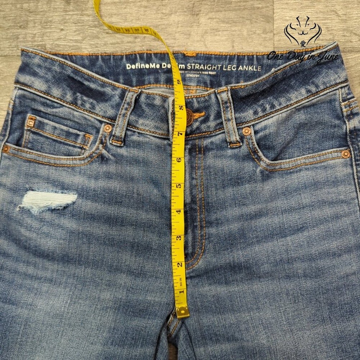 Chico's DefineMe Denim Straight Leg Ankle Jeans Size Chico's 0T (4T)