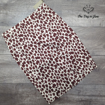 J.Crew Animal Print Pencil Skirt Burgundy Ivory NWT Size 4