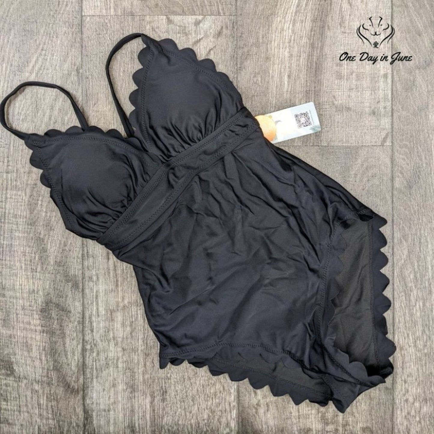 Sociala Scalloped Padded High Cut One Piece Size S