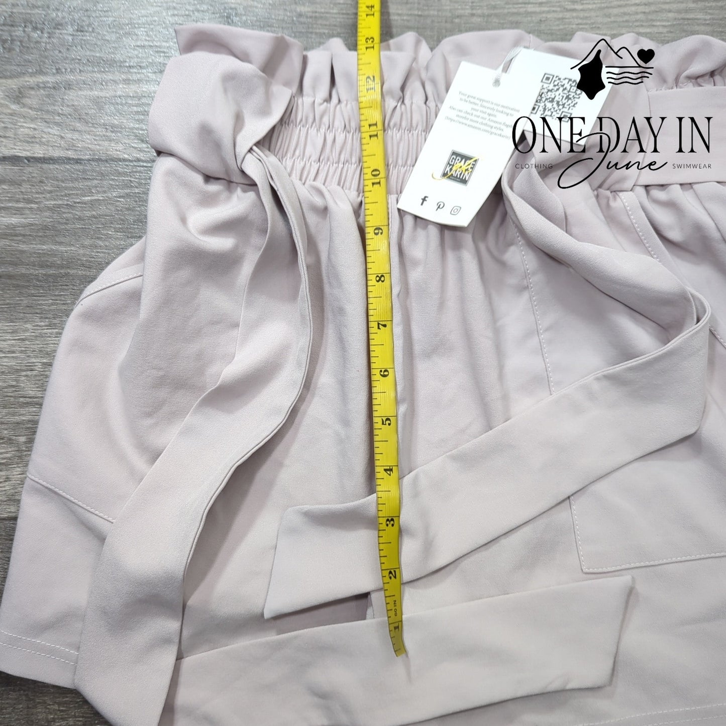 Grace Karin Lettuce Edge Belted Shorts Size S