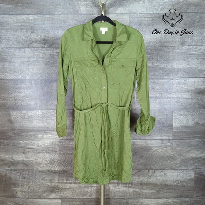 a.n.a Long Sleeve Button Front Mini Dress Size XS