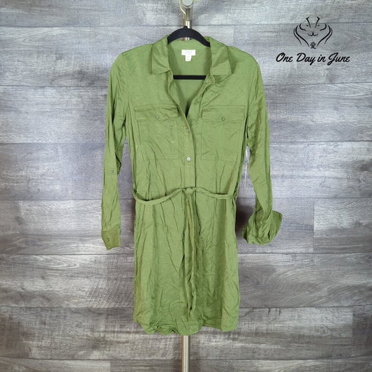 a.n.a Long Sleeve Button Front Mini Dress Size XS