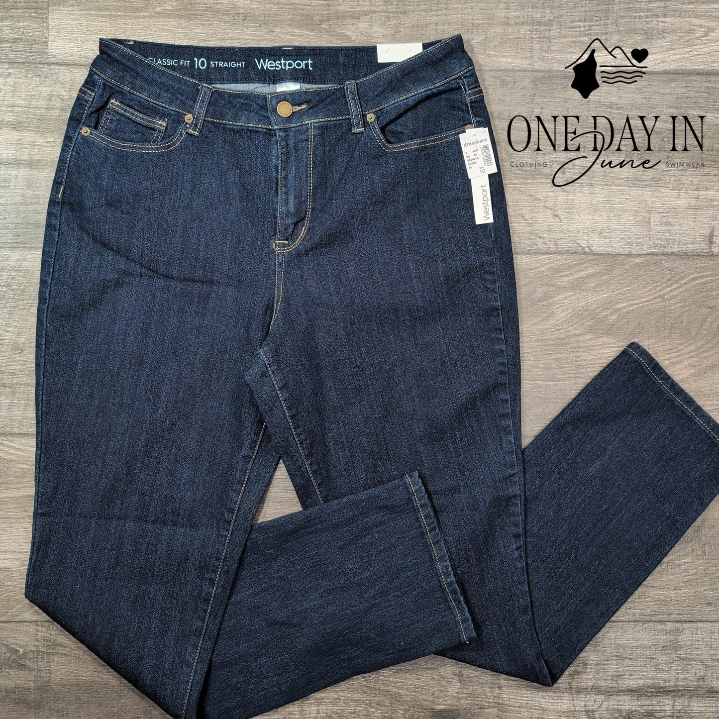 Westport Classic Fit Jeans Dark Wash High Rise Straight Leg NWT Size 10