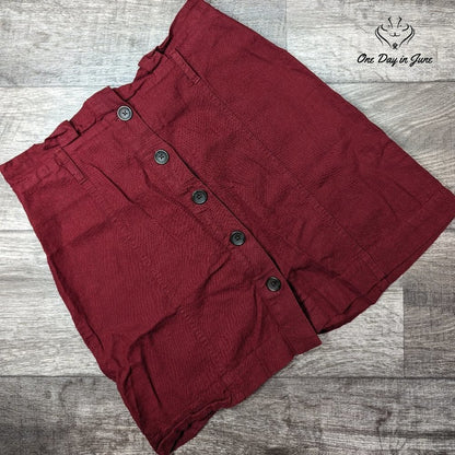 Banana Republic Linen Button Front Mini Skirt Size 6