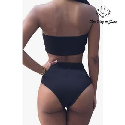 Pink Queen Removable Strap Bandeau Bikini Swimsuit Size L