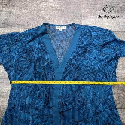 Studio I Sheer Short Sleeve Shoulder Pad Top Size 22W
