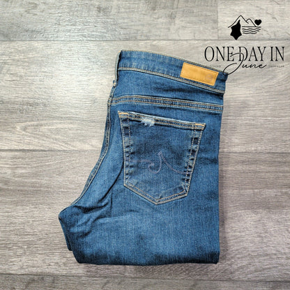 AG Adriano Goldschmied The Legging Ankle Jeans Distressed Blue NWT Size 4 (27)