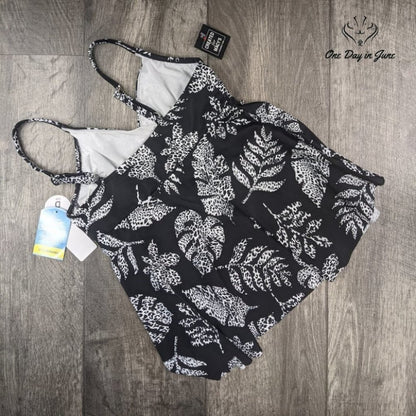 Swim Solutions Leaf Tankini Top Size 8