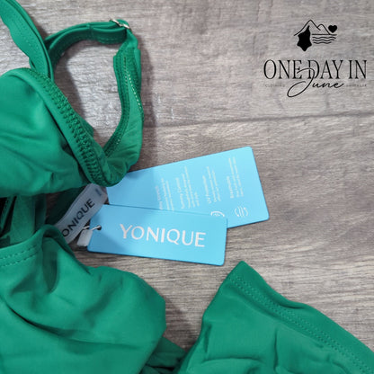 Yonique Plus Size Twist Front Tankini Swimsuit Size 20W