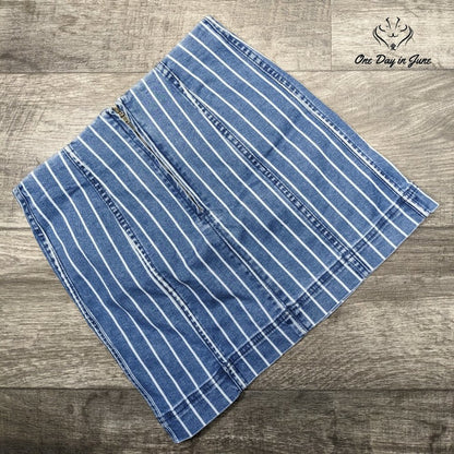 Jolt Juniors Striped Denim Skirt Size 7