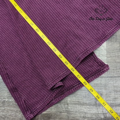 Wonderly Waffle Knit Long Sleeve Mock Neck Top Bordeaux Purple NWT Size L