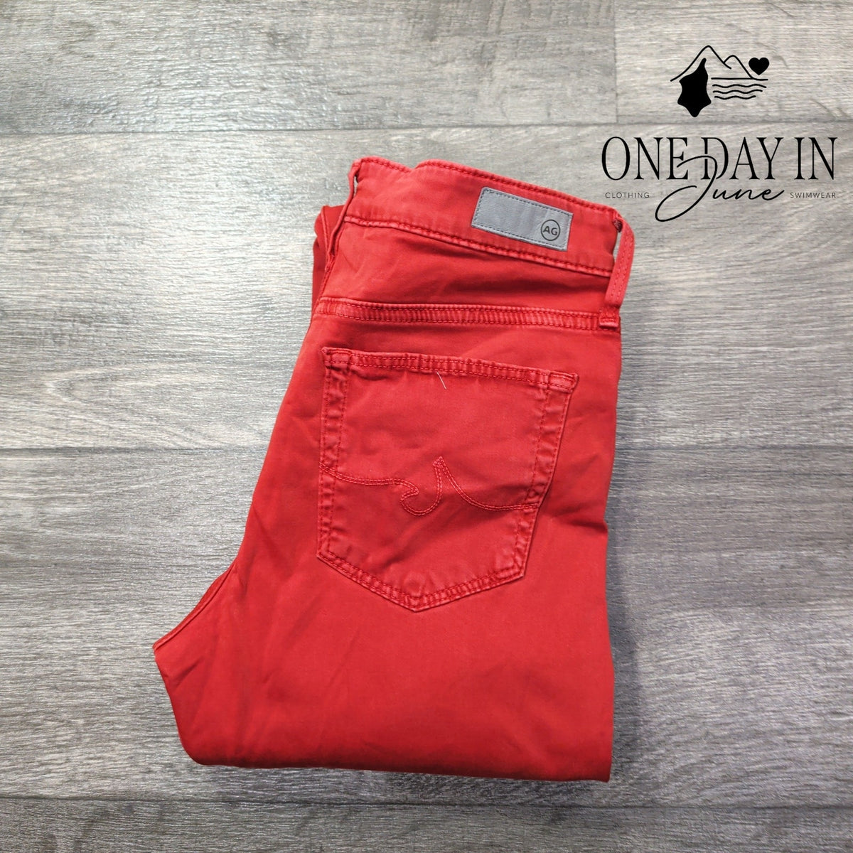 AG Adriano Goldschmied Farrah Skinny Ankle High Rise Jeans Red NWT Size 4 (27)